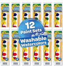 Crayola Washable Watercolor Paint Sets for Kids (12ct), Bulk Classroom Art Supplies for Preschool & Kindergarten, Classroom Learning Activities for Toddlers by TinyTreasures Baby Boutique
