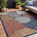 Beverly Rug Outdoor Rug 8x10 Modern Floral Tropical Area Rugs for Indoor and Outdoor Patio Easy to Clean Non Shedding Living Room Porch Garden Washable Outside Carpet (8 x 10 Brown) by CozyNest Decor