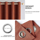 MIULEE 100% Blackout Linen Curtains for Bedroom Thermal Insulated Burnt Orange Grommet Room Darkening Curtains & Drapes Rust Terracotta Fall Decor for Living Room Nursery 52 x 84 Inch (2 Panels) by TinyTreasures Baby Boutique