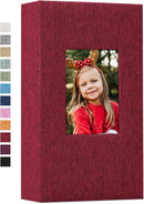 Vienrose Linen Photo Album 300 Pockets for 4x6 Photos Fabric Cover Photo Books Slip-in Picture Albums Wedding Baby Red by TinyTreasures Baby Boutique