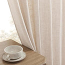 Joydeco Linen Curtains for Living Room,Semi Sheer Drapes Window Long Curtains 108 inches Long Pink Beige by CozyNest Decor