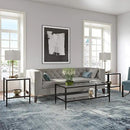 Henn&Hart 20" Wide Square Side Table with Mirror Shelf in Blackened Bronze, Table for Living Room, Bedroom by CozyNest Decor