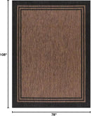 Bordered Outdoor Rug 6x9 Washable Outside Carpet for Indoor Patio Porch Waterproof Easy Cleaning Non Shedding Area Rugs Nut Brown 6 x 9 by CozyNest Decor