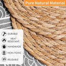 Defined Deco Woven Placemats Set of 10,13.5" Round Rattan Placemats,Farmhouse Weave Rustic Braided Wicker Table Mats for Dining Table Home Wedding by CozyNest Decor