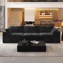 118" 3-Seater Cloud Sofa,Modular Sectional Couch,Modern Deep Seat Upholstered Couches with Plush Corduroy Fabric for Living Room Furniture,Bedroom and Apartment,No Assembly Required,Black by CozyNest Decor