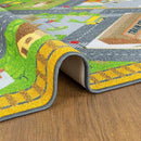 KC Cubs 8x10 Country Farm Construction Car Road Street Rug – Educational Carpet Play Mat for Kids, Toddlers Nursery, Classroom, Playroom, Baby Daycare by TinyTreasures Baby Boutique