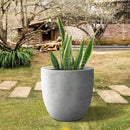 Kante 18 Inch Dia Round Concrete Planter, Indoor Outdoor Large Plant Pot with Drainage Hole and Rubber Plug for Home Patio Garden, Natural Concrete by GreenHaven Gardens