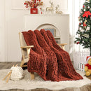 WESHIONGOO Chunky Knit Blanket Throw Knitted Throw Blankets for Couch Bed Fluffy Soft Blanket with Jumbo Chenille Yarn Thick 100% Handmade(Rust, 50"×60") by CozyNest Decor