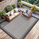CAMILSON Indoor Outdoor Rug, 6x9 Bordered Gray Modern Area Rugs for Indoor and Outdoor Patios, Kitchen and Hallway Mats, Washable Porch Deck Outside Carpet (Bordered Grey, 6 x 9) by GreenHaven Gardens