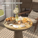 21-Inch Wooden Lazy Susan Turntable – Premium Oak & Iron, Extra Large Rotating Serving Tray for Dining Table, Kitchen Countertop, Farmhouse Décor, Spice Rack, Charcuterie & Entertaining by CozyNest Decor