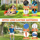 Swing Sets for Backyard, Outdoor Toys for Kids, Heavy Duty Metal A-Frame Swing Set Holds 440 lbs with 32" Saucer Seat, 26.2" Seat and Tree Disc by TinyTreasures Baby Boutique