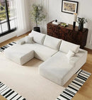 108" Sectional Couches for Living Room Modern Modular Sofa with L-Shape Couchs Upholstered Boneless Couch Deep Seat Sectional Couch with Chaise (White, Right Facing Chaise+2Seaters+1Ottoman) by CozyNest Decor