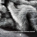 BATTILO HOME Silver Grey Faux Fur Throw Blanket for Couch, Bed, Fake Fur Blankets & Throws, Thick Warm Heavy Fluffy Fuzzy Elegant Furry Blanket Long Pile with Black Tips, 50"x60" by CozyNest Decor