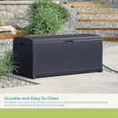 Suncast 73 Gallon Medium Resin Wicker Indoor/Outdoor Storage Box for Garden Tools, Pool Accessories, and Patio Cushions, Cyberspace by GreenHaven Gardens