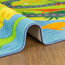 KC Cubs 8x10 Dinosaur Toy Car Dino Road Rug – Educational Play Mat Carpet for Kids, Toddlers, Nursery, Classroom, Playroom, Baby Daycare, Boys & Girls by TinyTreasures Baby Boutique