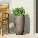 Christopher Knight Home Jorine Lightweight Concrete Planter, Cast Stone Plant Pot, Large Garden Urn, Patio Texture Finish Flower Pot for Balcony Backyard Poolside, No Assembly Needed, 27" H Brown by CozyNest Decor
