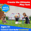 Power Your Fun Fun Forts Kids Tent - 81 Pack Fort Building STEM Toys Kit, Construction Toys Play Tent Indoor and Outdoor Playhouse for Kids with 53 Rods and 28 Spheres (Red, Blue) by TinyTreasures Baby Boutique
