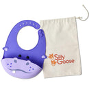 Silly Goose Silicone Animal Baby Bibs for Babies and Toddlers, Waterproof, Adjustable, Soft, Extra Wide Food Catcher Pocket (Baby Hippo) by TinyTreasures Baby Boutique