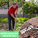 Gardenia Iron Weeding Rake, Iron Rake 2.0 for Gardening and Weeding, Detachable Double-Edged Blade Design Carbon Steel Heavy-Duty Weed Rakes,Hand Weed Puller Tools for Lawn Yard Garden Farm (6 teeths) by GreenHaven Gardens