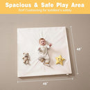 Padded 48" ×48" Baby Play Mat for Playpens, 1.3" Thick Foam Mat with Soft Vegan Leather, Baby Tummy Time Playmat for Floor, Fits 50" x50" Playpens by TinyTreasures Baby Boutique