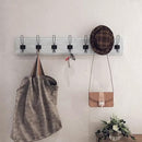 HBCY Creations Whitewash Solid Wood Wall Mounted Coat Rack with Shelf, 7 Hooks, 34" Long - Kitchen, Mudroom, Entryway, Bathroom - Includes Mounting Hardware, Coat Hanger, Dog Leash Hooks, Towel Rack by CozyNest Decor