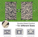 OLANLY Waterproof Outdoor Rug 9x12 ft, Reversible Outdoor Plastic Straw Rug with Leaf Pattern, RV Mat, Indoor Outdoor Carpet for Patio, Camping, Balcony, Deck, Backyard, Black & Beige by CozyNest Decor