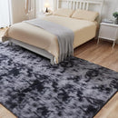 6x9 Area Rugs for Living Room, Fluffy Shaggy Bedroom Rug Indoor Carpet, Anti-Skid Soft High Pile Rug for Nursery, Kids Room, Bedside, Home Decoration, Tie-Dyed Dark Grey by TinyTreasures Baby Boutique
