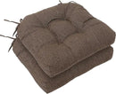 RACE LEAF 19" x 19" Patio Chair Seat Pads Brown - Outdoor/Indoor Patio Cushions Set of 2 - Replacement Cushions for Chairs and Seating - Olefin Seat Pads for Porch, Deck, and Garden Seats by GreenHaven Gardens