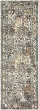 Keen Home Design 2x12 Rug - Machine Washable Runner Rug with Non-Slip Backing, Ideal for Hallway, Entryway, Kitchen, Laundry Room - Vintage, Easy Clean, Durable, Low Pile - (2'6" x 12') by CozyNest Decor