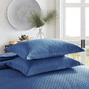 MarCielo 3-Piece 100% Cotton Oversized Bedspread Lightweight Quilt Coverlet Embroidery Farmhouse Bedding Set (TM Midtone Blue, Oversized Queen (100"x106")) by CozyNest Decor