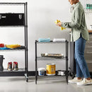 Amazon Basics 3-Shelf Adjustable Heavy Duty Steel Wire Rack Storage Shelving Organizer for Kitchen, Garage, 23.2" L x 13.4" W x 30" H, Black by CozyNest Decor