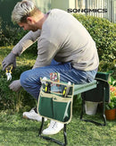 SONGMICS Garden Kneeler and Seat, Multifunctional Garden Kneeling Bench, Gardening Gifts for Women Men, Folding Gardening Stool, with 2 Tool Bags, 8-Inch Wide Kneeling Pad, Dark Green UGGK060L01 by GreenHaven Gardens