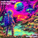 BVBOX Astronaut Space Blacklight Tapestry 79"x59", UV Reactive Astronaut Tropical Rainforest Universe Galaxy Planet Glow in Dark Tapestries, Black Light Neon Upright Poster Wall Hanging Backdrop Decor for Bedroom Living Room by CozyNest Decor