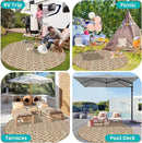 HEBE Outdoor Rug Waterproof 8ft, Plastic Straw Rug Camping Rug, Reversible Outdoor Patio Rugs RV Mat Clearance, Indoor Outside Floor Carpet for Porch,Deck,Camper,Balcony,Backyard by GreenHaven Gardens