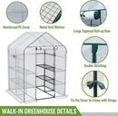 WORKPRO Greenhouse, 56” x 56” x 77” Heavy Duty Walk in Greenhouses for Outdoors with Screen Windows, Thicken PE Cover, 3 Tier 8 Shelves Portable Green House Kit for Patio, Backyard and Porch by GreenHaven Gardens