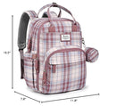 RUVALINO Diaper Bag Backpack, Multifunction Travel Pack Maternity Baby Changing Bags, Large Capacity, Waterproof, Pink Plaid by TinyTreasures Baby Boutique