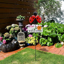 Veclotch 30"" H Metal Ladybug Garden Stake,Rustic Ladybird Decorative Yard Stakes Metal Yard Art Bug Ornaments Welcome Outdoor Spring Garden Stake for Patio Lawn Porch Pathway Decor by CozyNest Decor