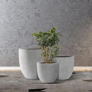 Kante 18",14",10" Dia Concrete Round Planters (Set of 3), Outdoor Indoor Large Planter Pots with Drainage Hole and Rubber Plug for Home Patio Garden, Natural Concrete by GreenHaven Gardens