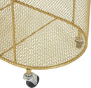 Deco 79 Metal Storage Cart Oval Mesh Wire Rolling Laundry with Ring Handles, 21" x 12" x 21", Gold by GreenHaven Gardens