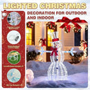 4.5FT Lighted Snowman for Christmas Decoration, 3D Pre-Lit Iridescent Snowman Xmas Decor with 100 LED Lights, Glittered Standing Holiday Display for Outdoor, Indoor by CozyNest Decor