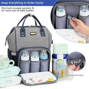Diaper Bag Backpack, Diaper Bags for Baby Girls Boys, Baby Bags for Moms Dads, Nappy Changing Bag with Insulated Pockets,Multi-functional Waterproof Backpack with Stroller straps- Light Grey Blue by TinyTreasures Baby Boutique