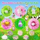 LAWOHO 6 Packs Bunny Pink Slime Kit -Cloud Clear Butter Slimes with Easter Charms & Add-ins, Soft Fluffy Slimes Kits for Girls & Boys, 360ml Pink & Green Easter Slime Making Kit Party Favor for Kids by TinyTreasures Baby Boutique