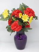 Floral Supply Online - 8" Rose Vase and Flower Guide Booklet - Decorative Glass Flower Vase for Floral Arrangements, Weddings, Home Decor or Office. (Purple) by CozyNest Decor