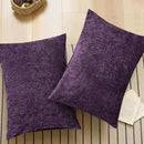 CaliTime Throw Pillow Covers Decorative 20 X 26 Inches Pack of 2 Cozy Chenille Standard Pillow Shams Cases for Couch Sofa Bed Living Room Home Plum Purple by CozyNest Decor