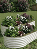 2 Pcs Raised Garden Beds Outdoor 8x4x1.5ft - Galvanized Steel Planter Box for Vegetables, Flowers, Rust-Resistant Garden Box, Easy Assembly Raised Beds, Durable Planters for Outdoor Plants, Beige by GreenHaven Gardens