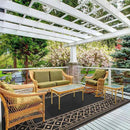 GENIMO Outdoor Rug 5'x8' Waterproof for Patio, Reversible Outdoor Plastic Straw Rug Carpet, Camping Mats for Outdoor Decor, RV, Backyard, Deck, Balcony, Picnic, Black & Brown by CozyNest Decor
