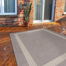 CAMILSON Outdoor Rug 6x9,Modern Outside Rugs for Patios Porches Waterproof Durable Washable Non-Shedding, Easy-to-Clean Indoor Outdoor Area Carpet (6 x 9, Bordered - Gray/White) by CozyNest Decor