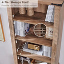RedLemon Bookcase with 2 File Drawers, 72" Tall Farmhouse Bookshelf with Storage and Adjustable Shelves, 4 Tier Rustic Wood Bookshelf with Cabinet for Home Office, Living Room (Rustic Natural Oak) by CozyNest Decor