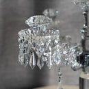 HDCRYSTALGIFTS 20Pcs 38mm Replacement Clear Chandelier Icicle Crystal Prisms Octogan Crystal Bead for Lamp Decor,Silver Bow Tie Connectors by GreenHaven Gardens