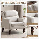 Kidol & Shellder Beige Oversized Accent Chair for Living Room Set of 2 Modern Reading Chair with Back Wide Upholstered Comfy Single Sofa Chair for Bedroom Lounge Side Corner Boucle Fabric Armchair by CozyNest Decor